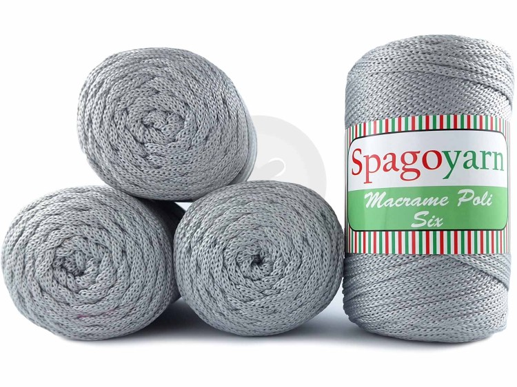 Sznurek Spagoyarn Macrame Poli 060 popielaty