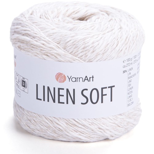 Włóczka YarnArt Linen Soft 7301 biały / śmietankowy