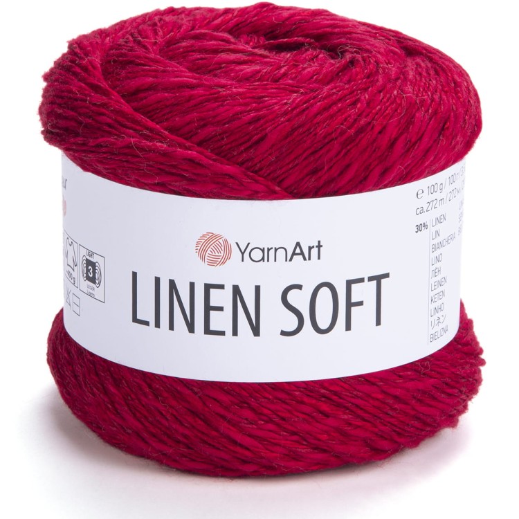 Włóczka YarnArt Linen Soft 7323 ciemny czerwony
