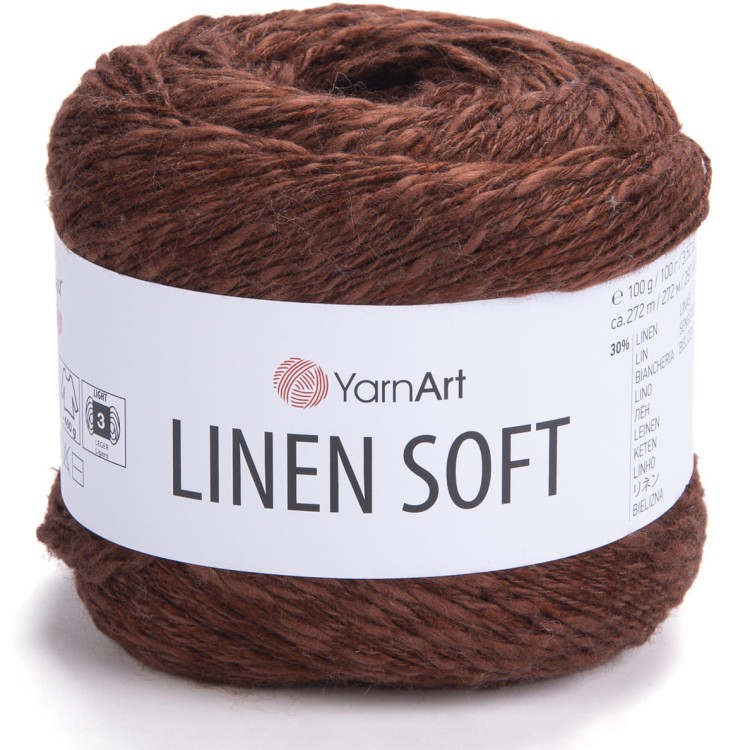 Włóczka YarnArt Linen Soft 7309 brązowy
