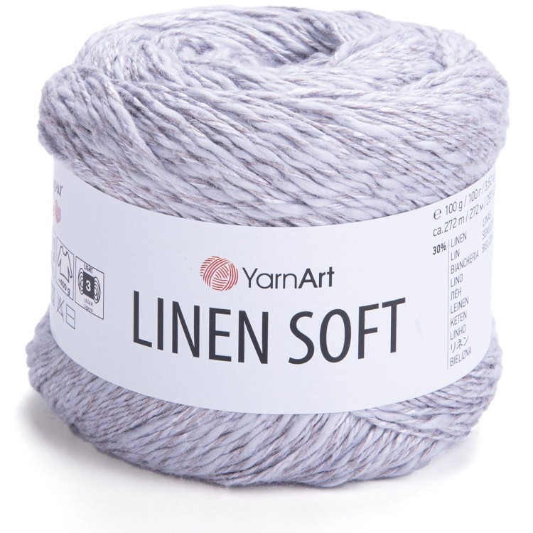 Włóczka YarnArt Linen Soft 7320 jasny szary